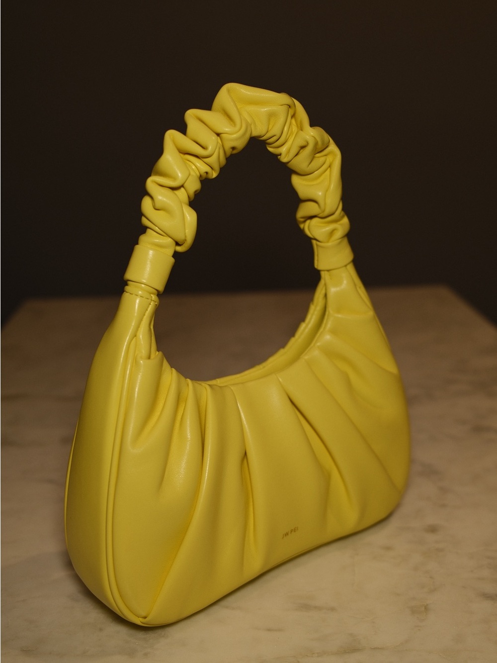 JWPEI Gabbi Ruched Hobo Handbag - Light Yellow